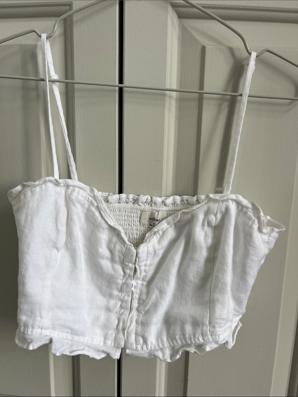 Wilfred White Linen Crop Top